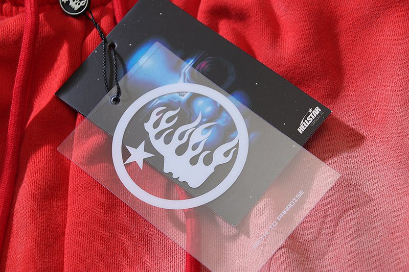 Hellstar Washed Red Straight-Leg Sweatpants — hang_tag