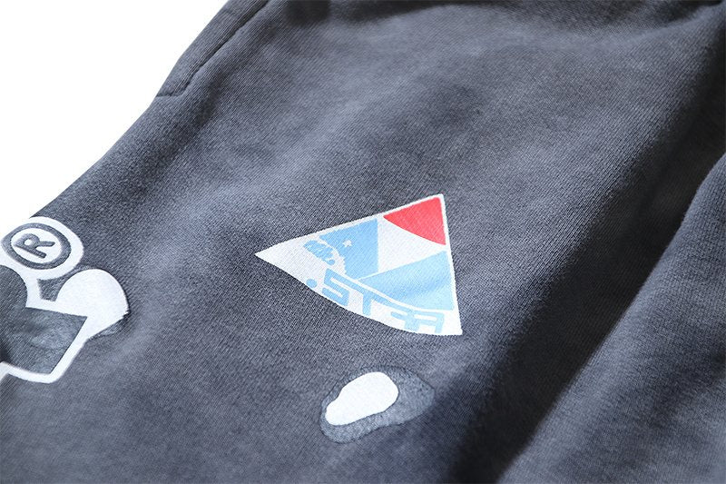 Helistar Washed Dark Gray Graphic Sweatpants — detail