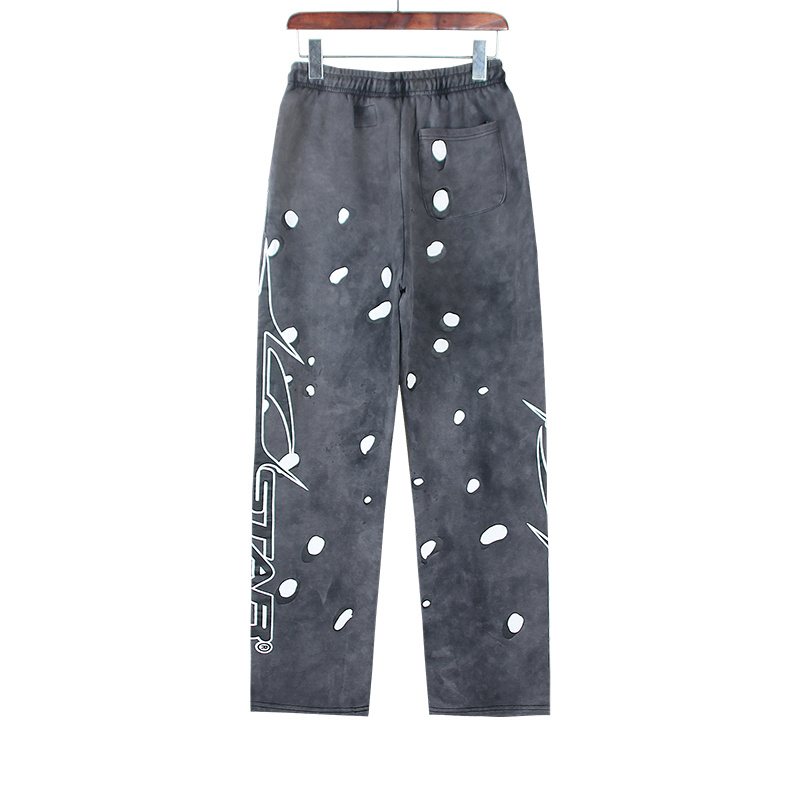 Helistar Washed Dark Gray Graphic Sweatpants — back