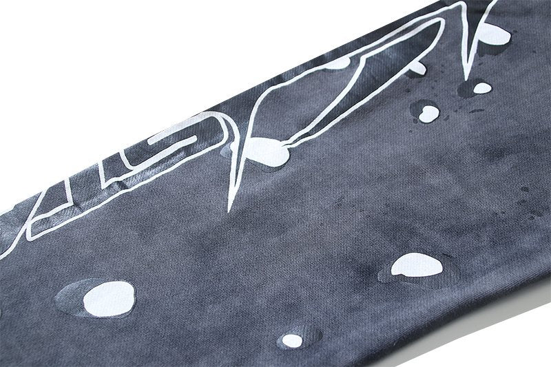 Helistar Washed Dark Gray Graphic Sweatpants — detail