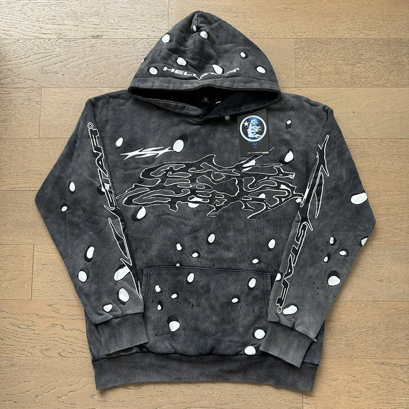 Hellstar Acid Wash Graphic Hoodie & Sweatpants Matching Set — front