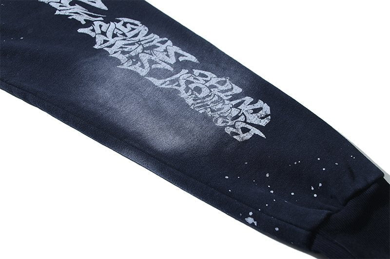 Hellstar Washed Black Records Graphic Hoodie — detail