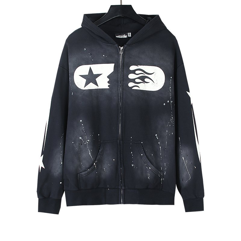 Hellstar Paint-Splatter Zip-Up Hoodie — hero