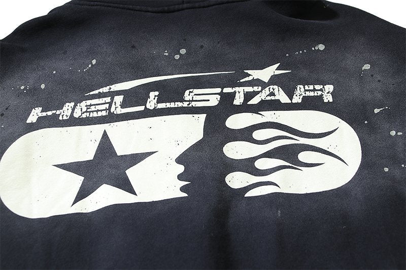 Hellstar Paint-Splatter Zip-Up Hoodie — detail
