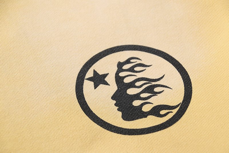 Hellstar Washed Yellow Graphic Zip Hoodie — detail
