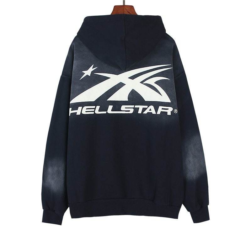 Hellstar Washed Splatter Zip Hoodie — back