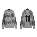 Hellstar Washed Gray Zip-Up Graphic Hoodie — hero