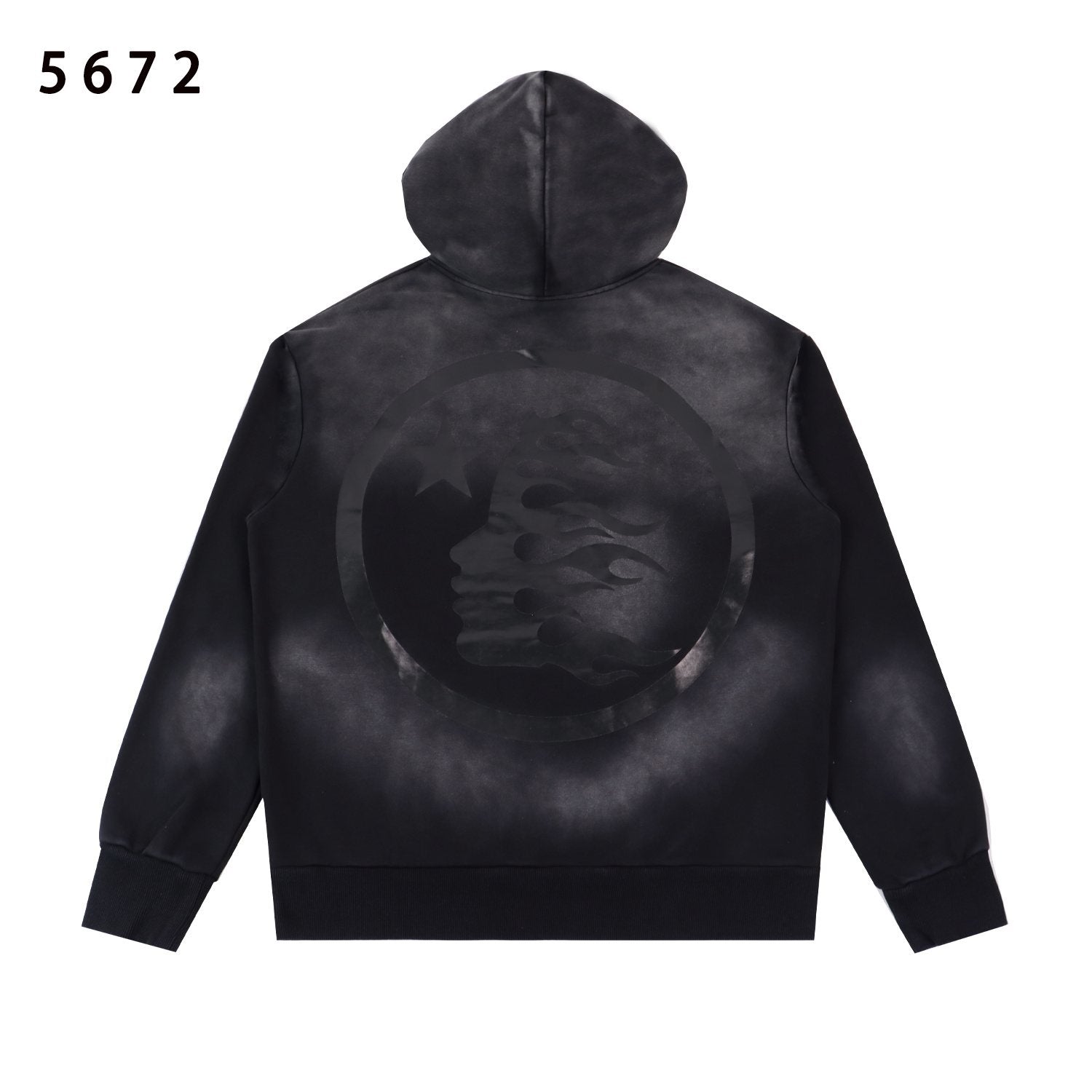 Hellstar Washed Black Graphic Hoodie — back