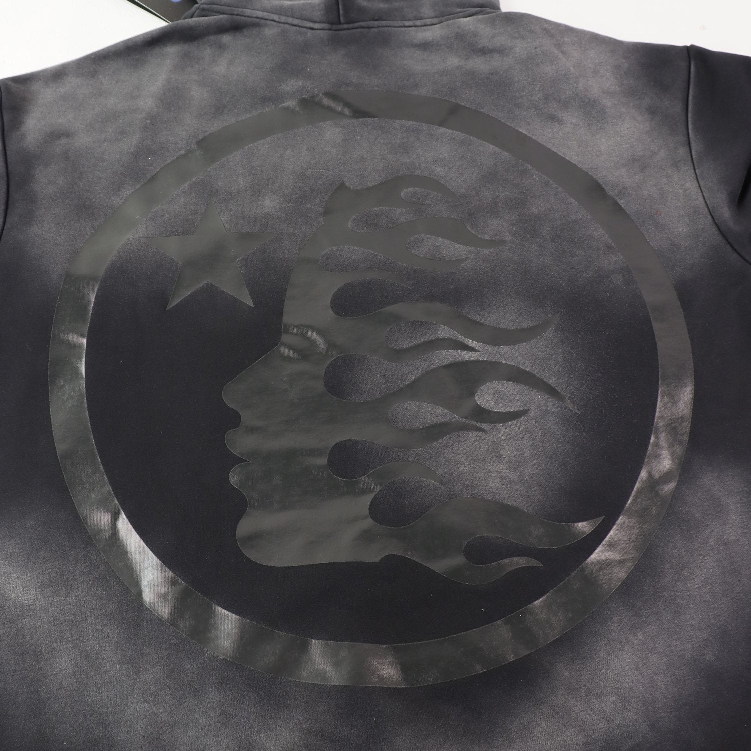 Hellstar Washed Black Graphic Hoodie — detail