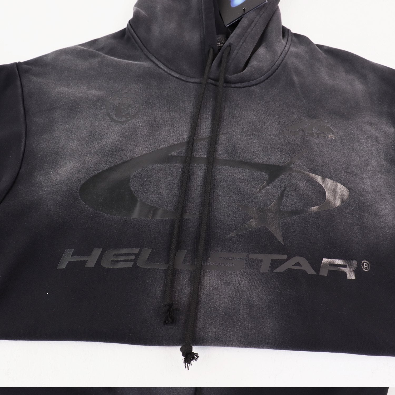 Hellstar Washed Black Graphic Hoodie — detail