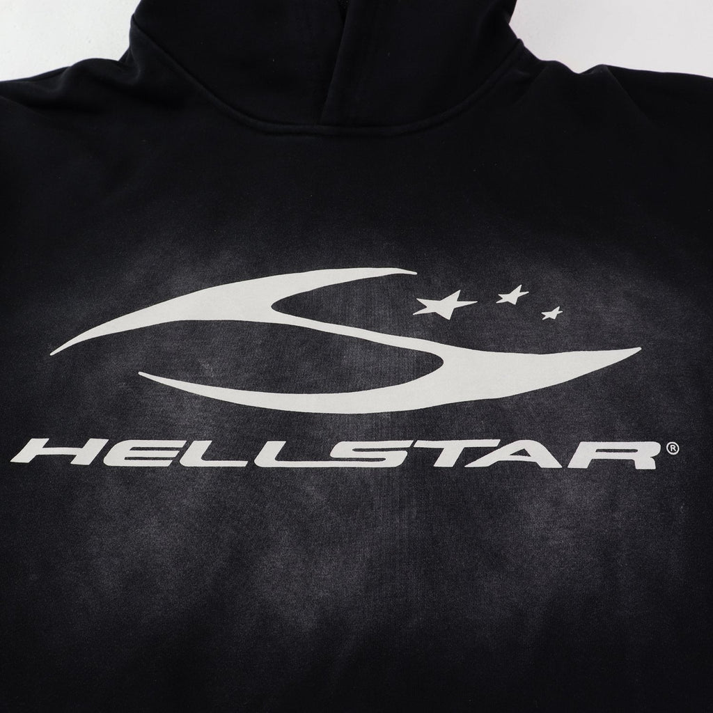 Hellstar Washed Black Graphic Hoodie — detail