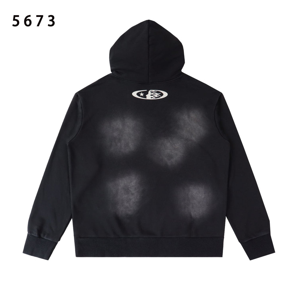 Hellstar Washed Black Graphic Hoodie — back