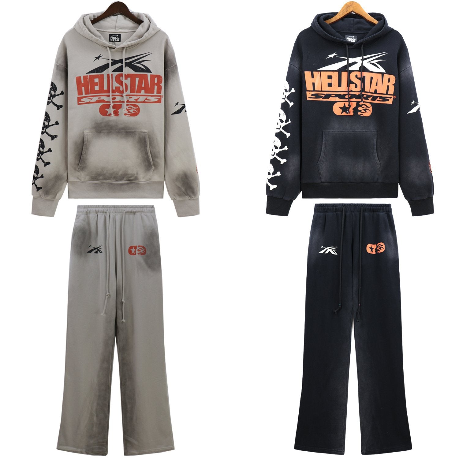 Hellstar Skull Graphic Hoodie & Sweatpants Set — comparison