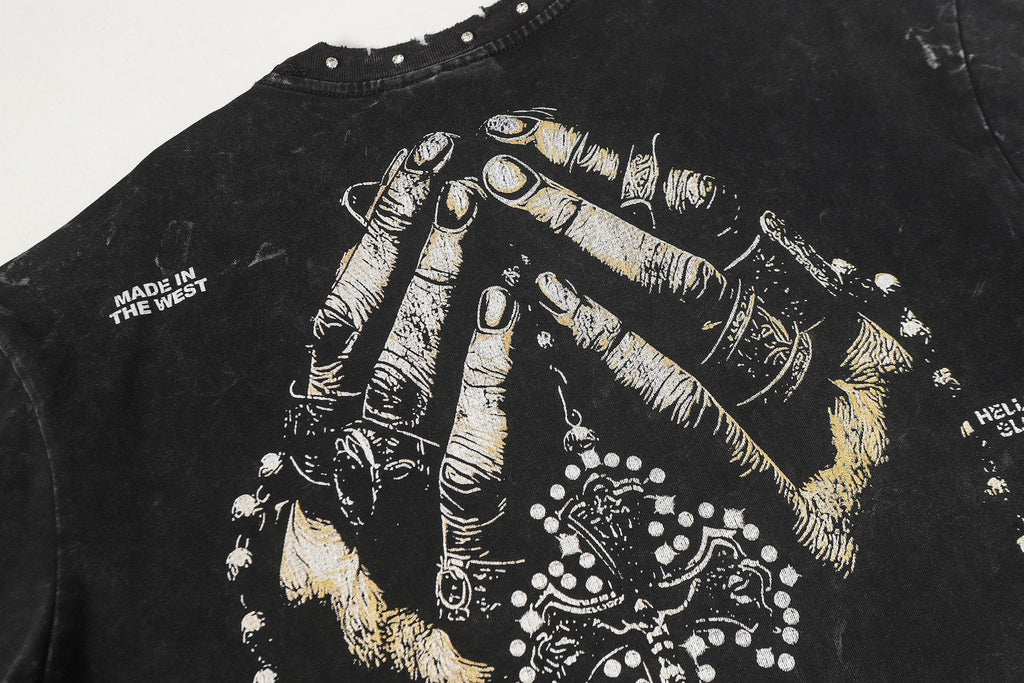 Hellstar Death Before Dishonor Graphic Short-Sleeve T-Shirt — detail