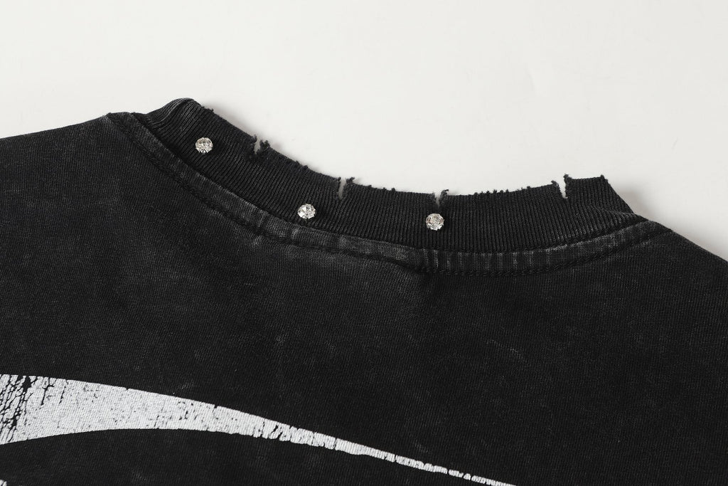 Hellstar Bigger Than Satan Studded Graphic T-Shirt — detail