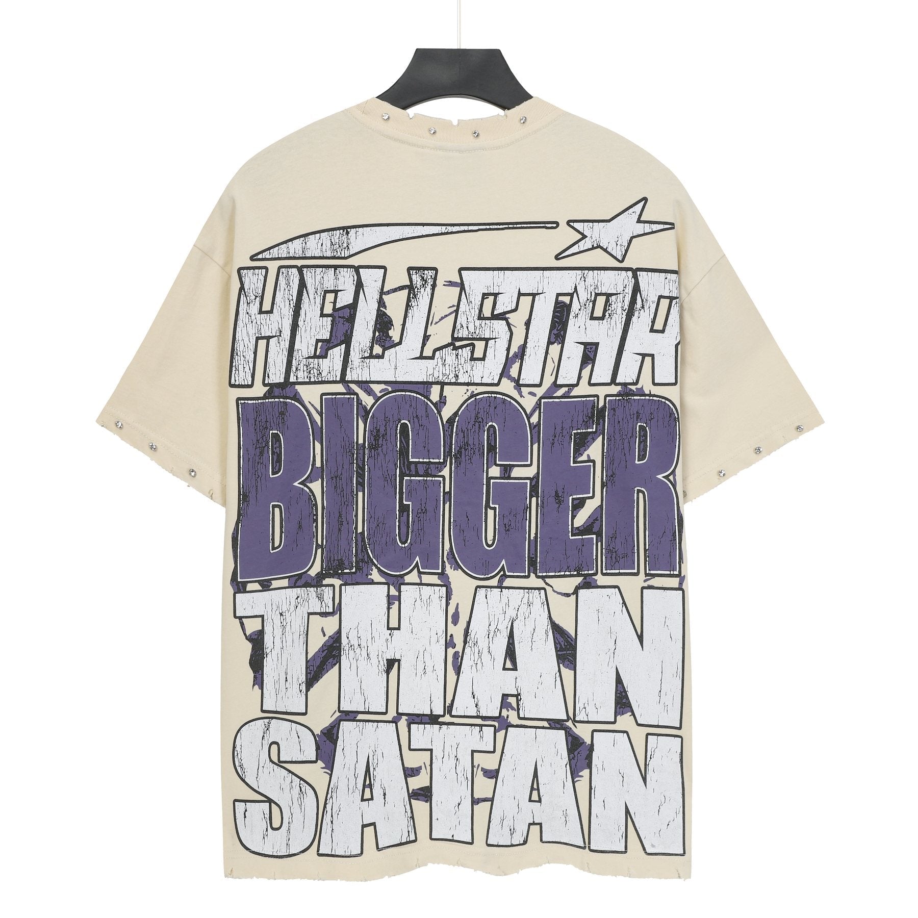 Hellstar Bigger Than Satan Studded Graphic T-Shirt — back