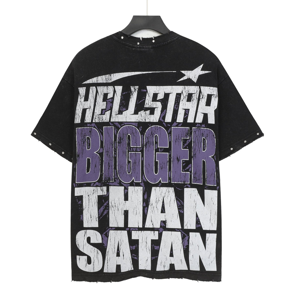 Hellstar Bigger Than Satan Studded Graphic T-Shirt — back