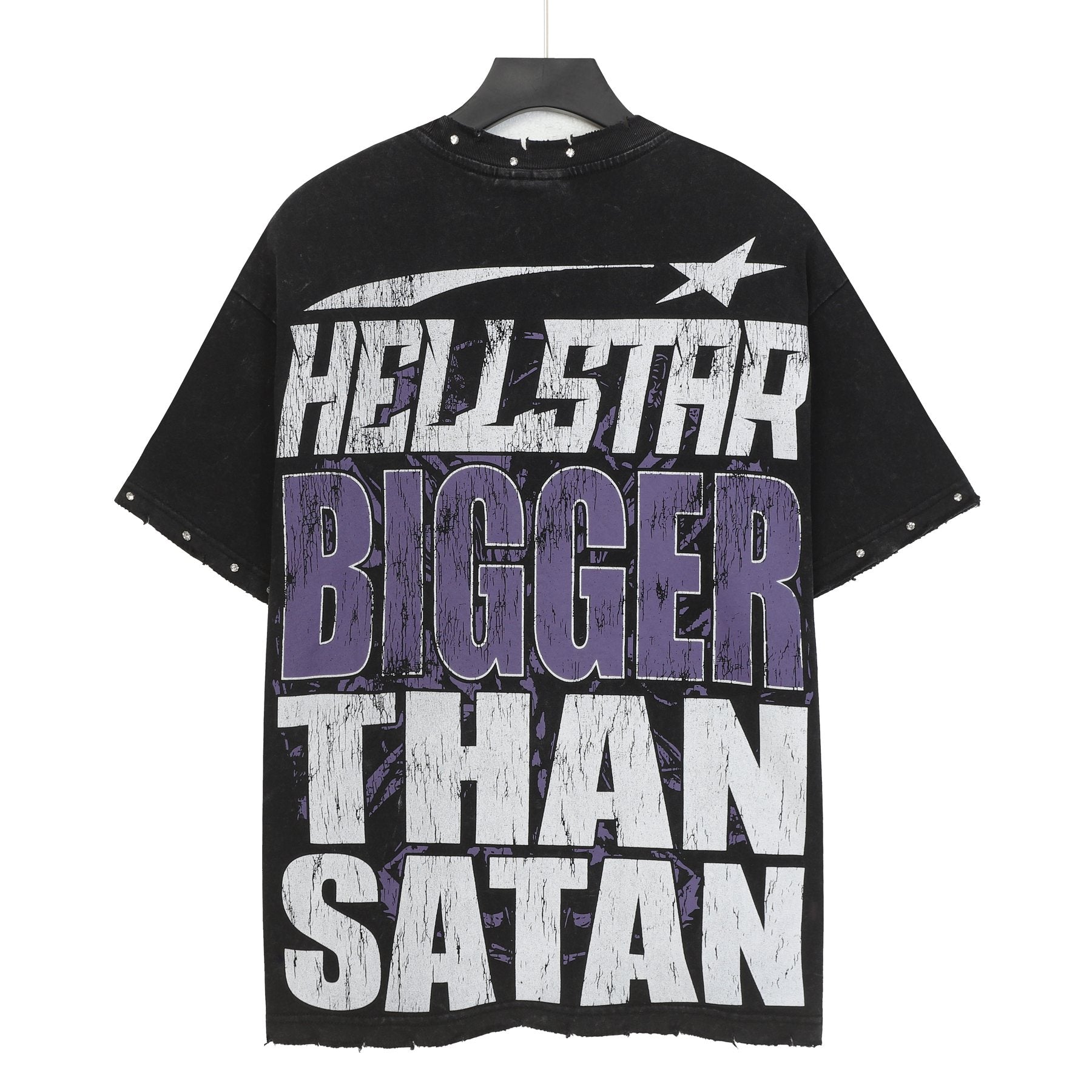 Hellstar Bigger Than Satan Studded Graphic T-Shirt — back