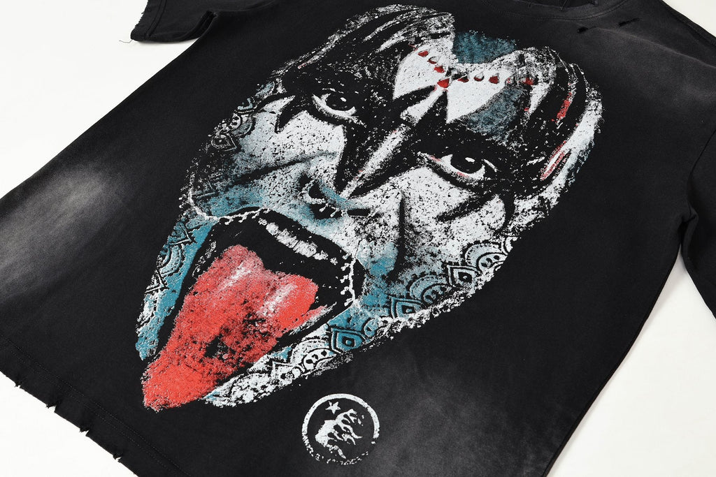 Hellstar Tour Graphic Distressed Short-Sleeve T-Shirt — detail
