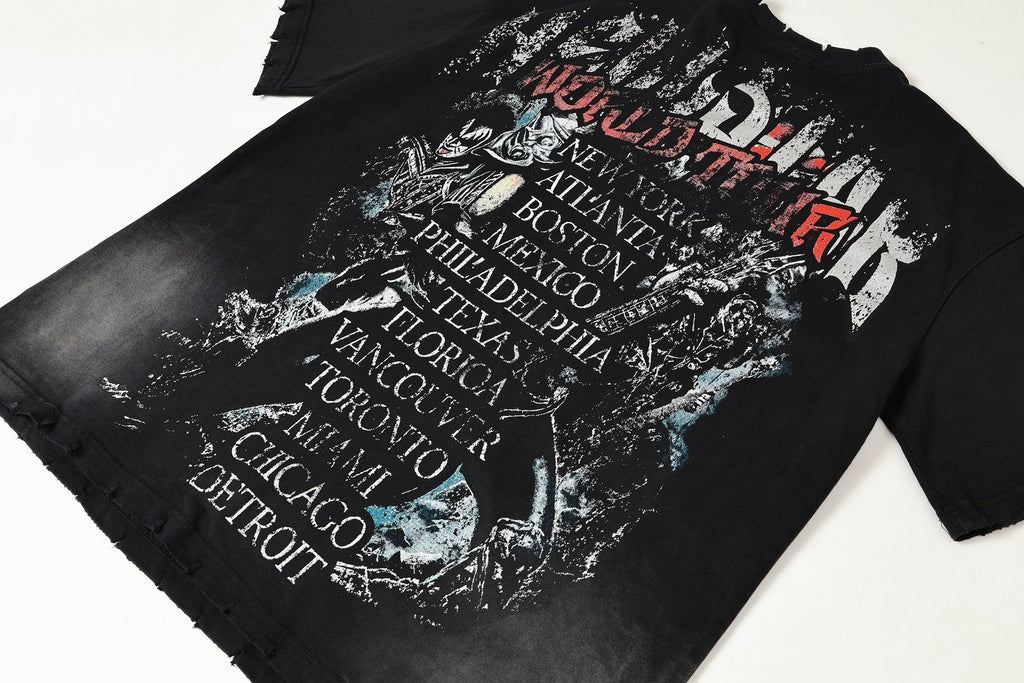 Hellstar Tour Graphic Distressed Short-Sleeve T-Shirt — detail