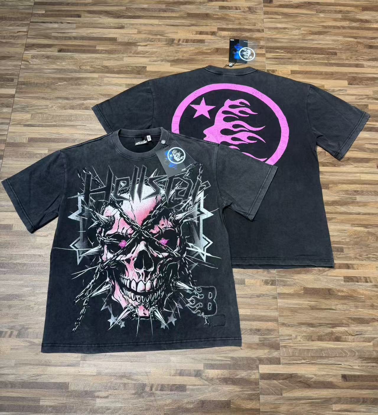 Hellstar Skull & Flame Washed Graphic T-Shirt — context