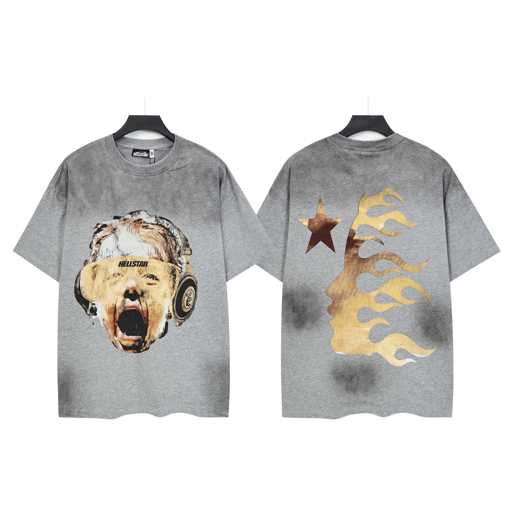 Hellstar Screaming Head Star Graphic T-Shirt — front