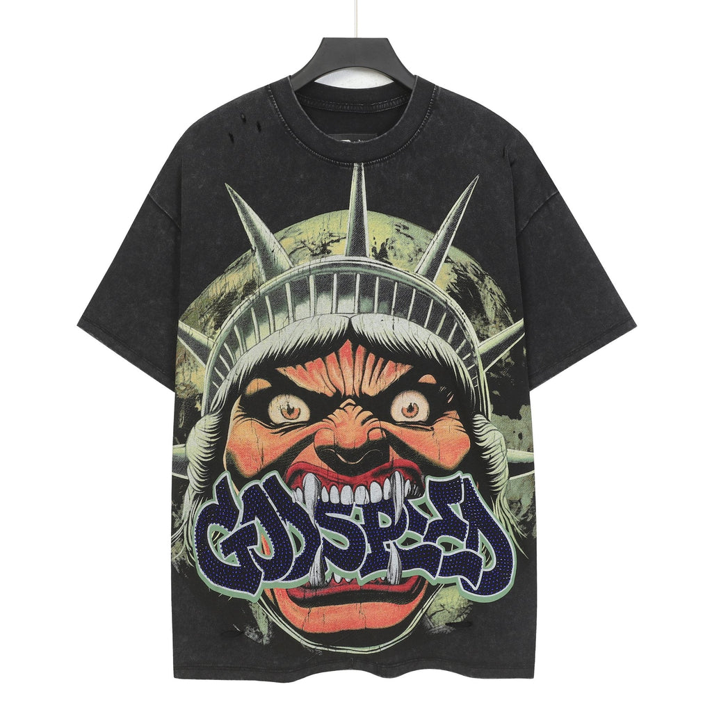 Godspeed Distressed Rhinestone Graphic T-Shirt — hero