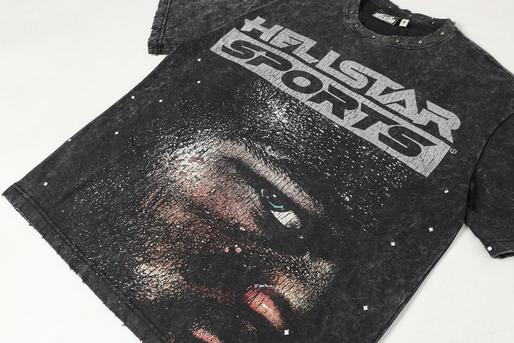 Hellstar Face & Flame Graphic T-Shirt — front