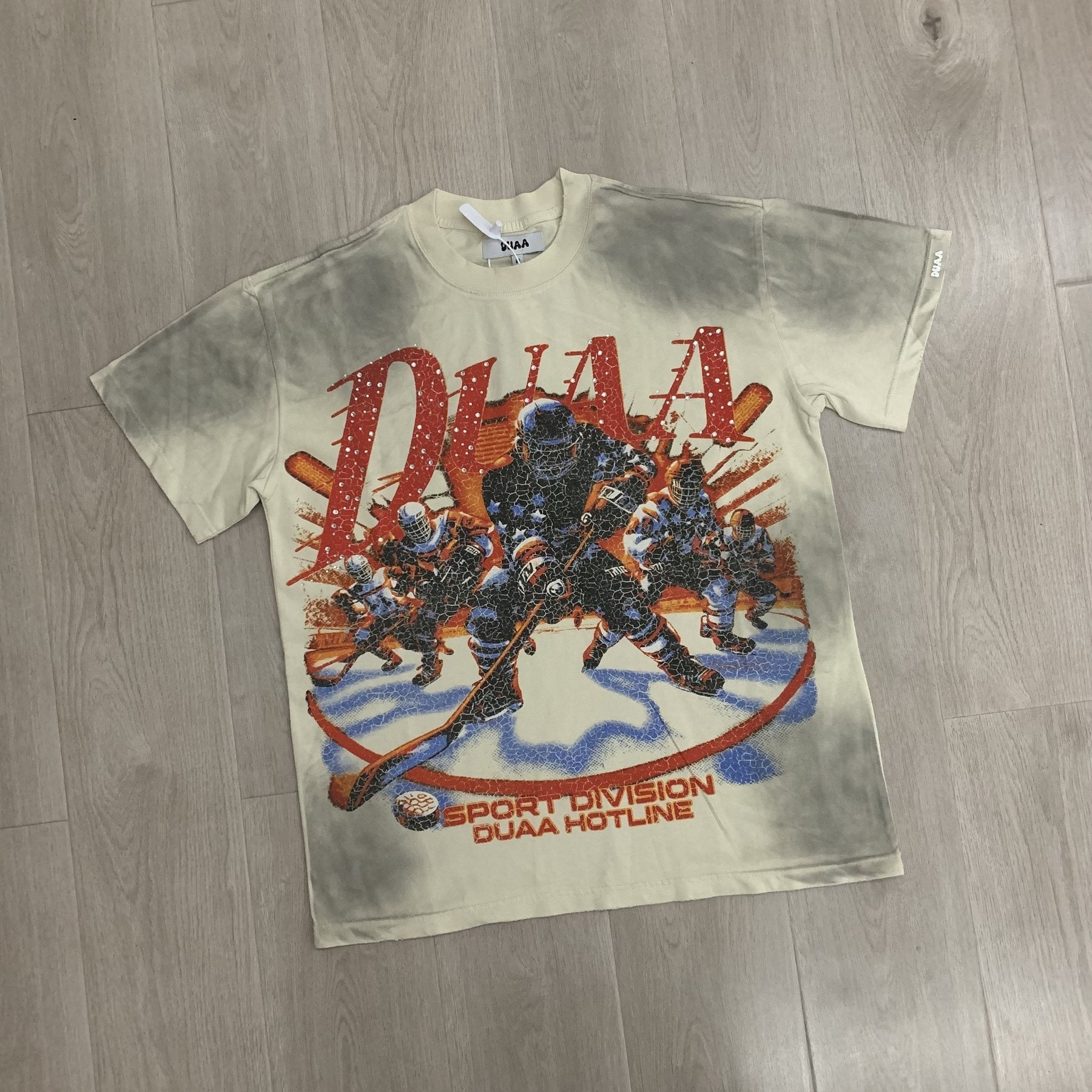 Rough Play Goal Hockey Tie-Dye Graphic T-Shirt — front