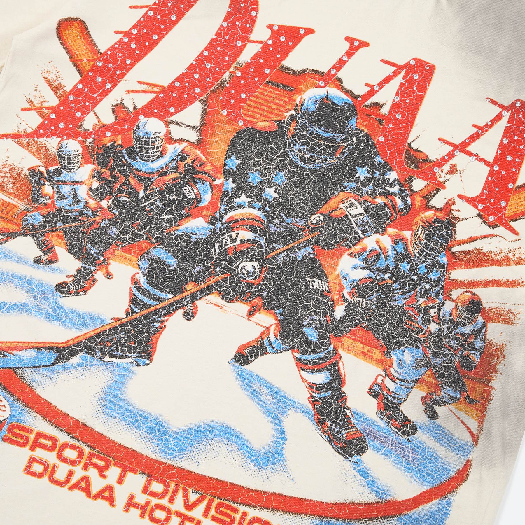 Rough Play Goal Hockey Tie-Dye Graphic T-Shirt — detail