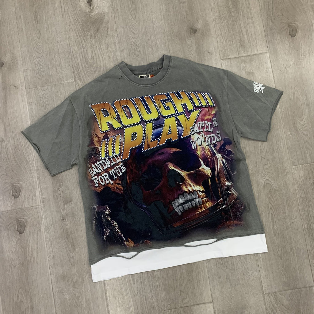 Rough Play Back 2 The Future Skull Graphic T-Shirt — front