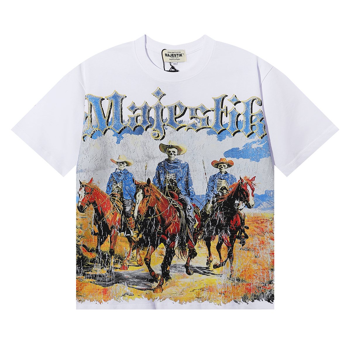 MAJESTIK Western Horse Skeleton Graphic T-Shirt — hero