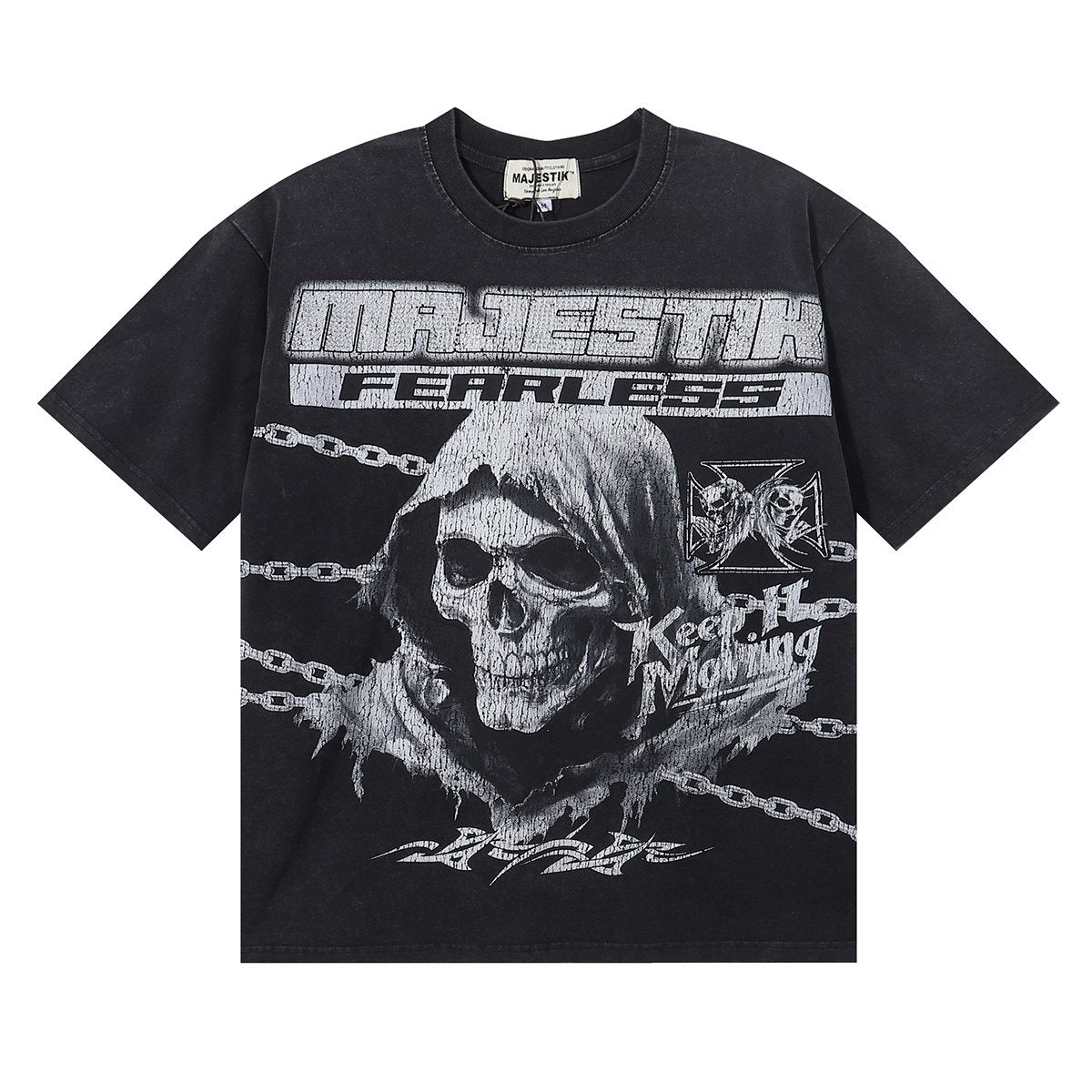 MAJESTIK Death Chain Skull Graphic T-Shirt — hero