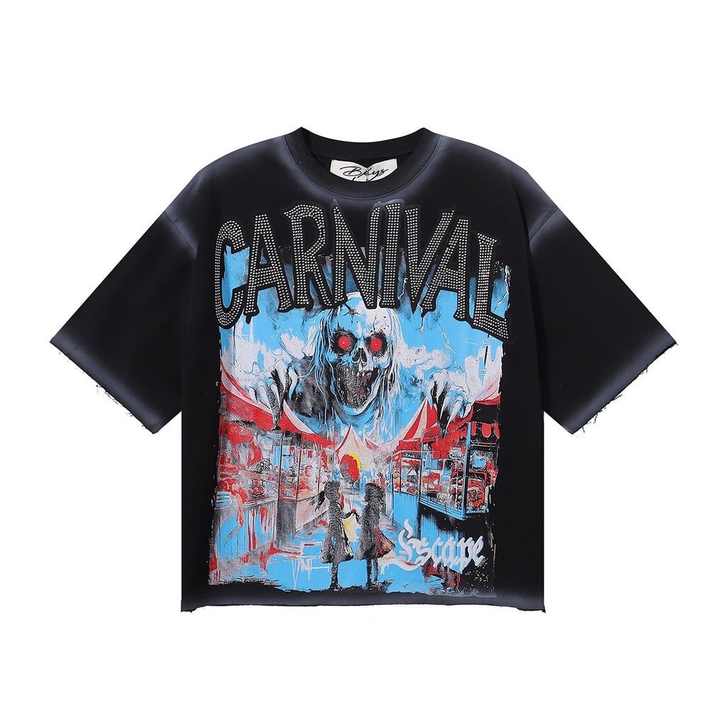 MAJESTIK Carnival Graphic Cropped T-Shirt — hero