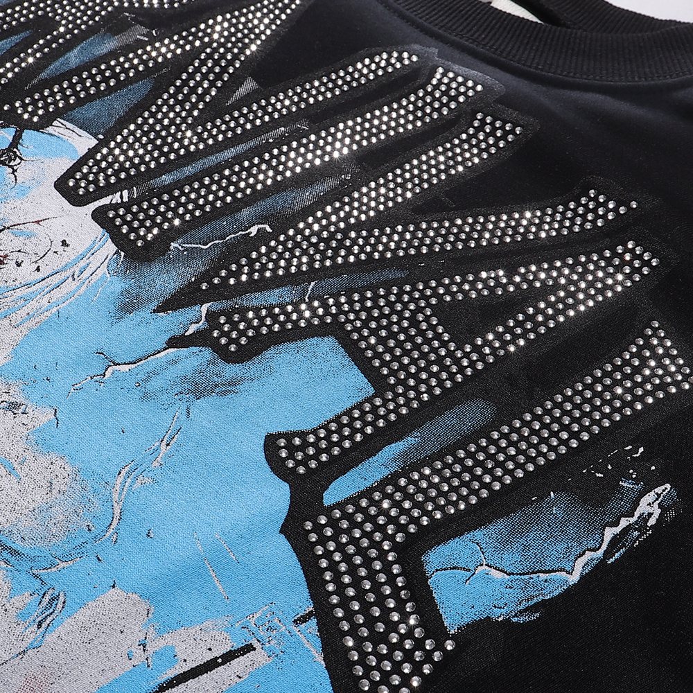 MAJESTIK Carnival Graphic Cropped T-Shirt — detail