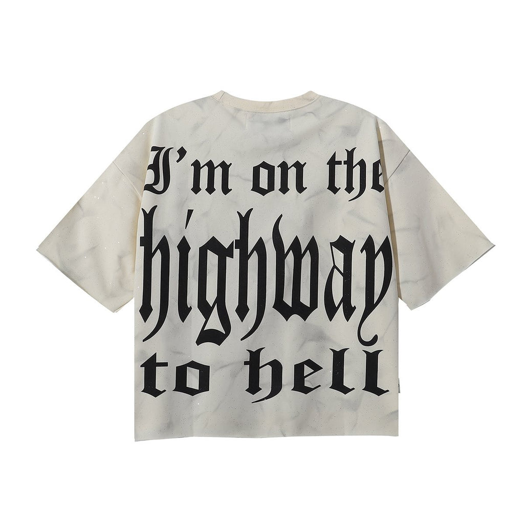 BKYS Revival Rhinestone Skeleton Car Cropped T-Shirt — back