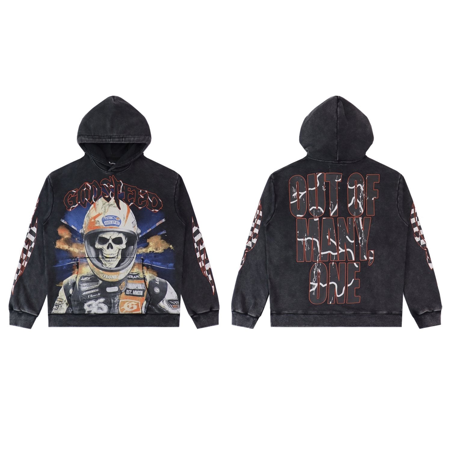 Godspeed Skull Racer Graphic Hoodie — hero