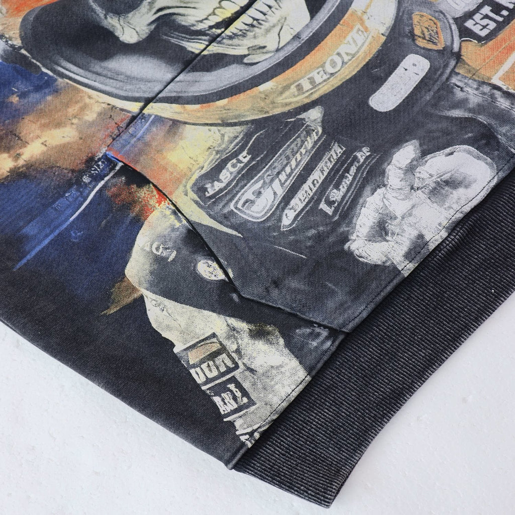 Godspeed Skull Racer Graphic Hoodie — detail