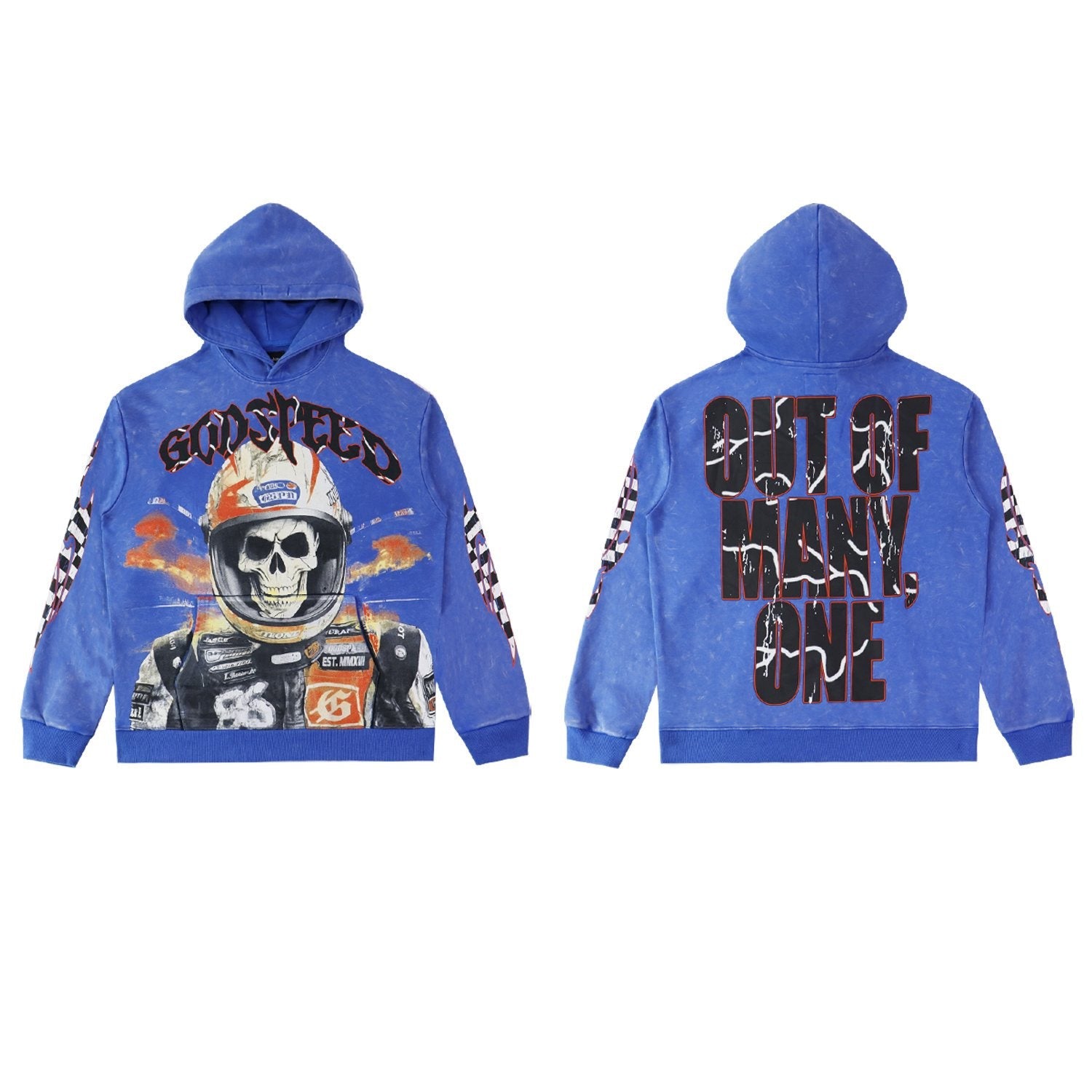Godspeed Skull Racer Graphic Hoodie — front
