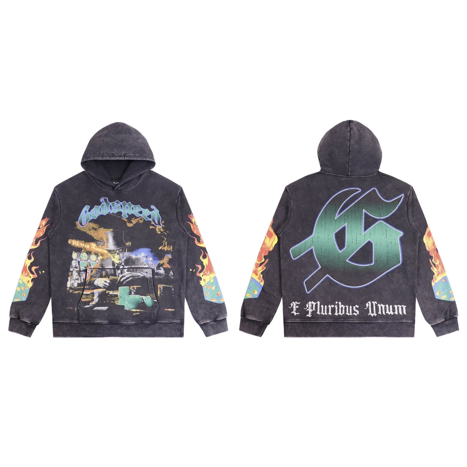 Godspeed Guitar Skeleton Cowboy Graphic Hoodie — comparison