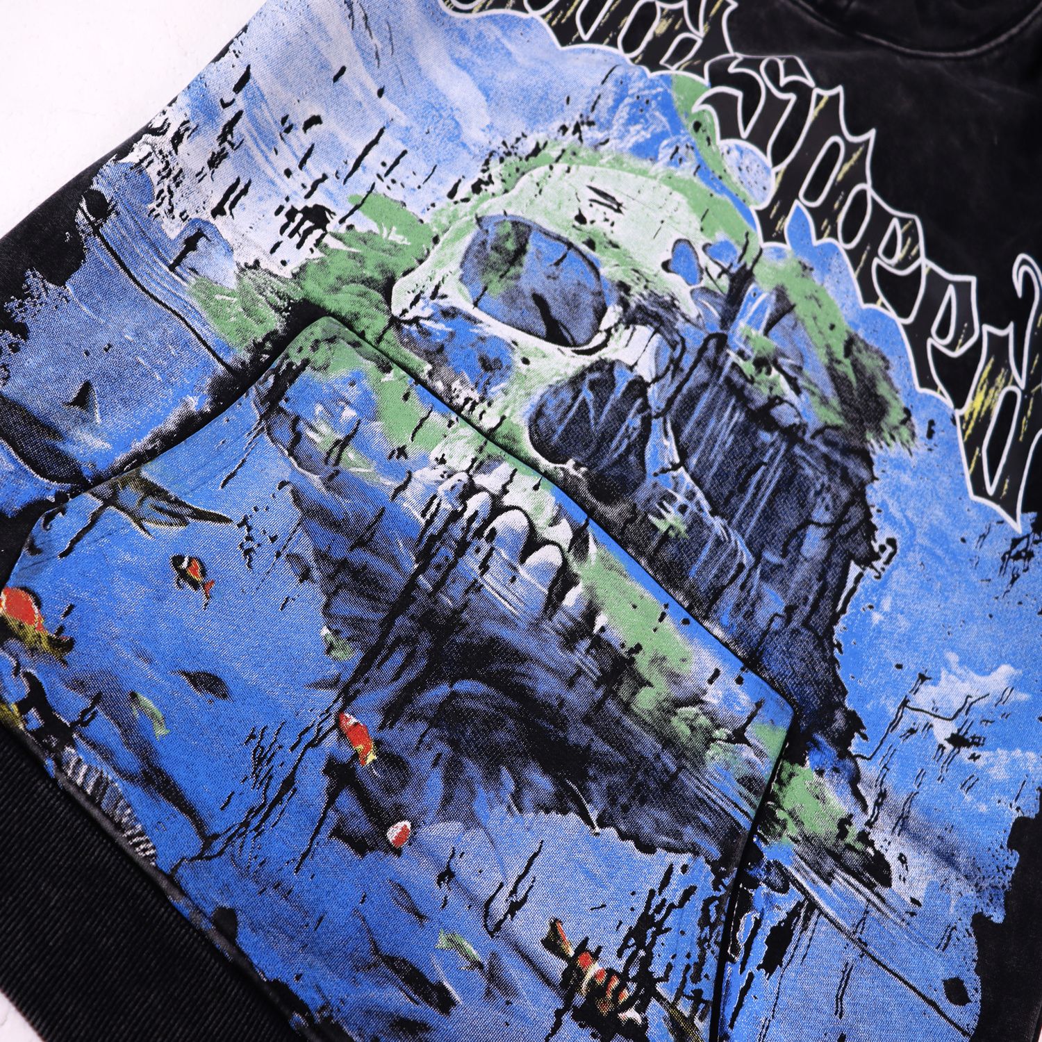 Godspeed E Pluribus Unum Skull Graphic Hoodie — detail