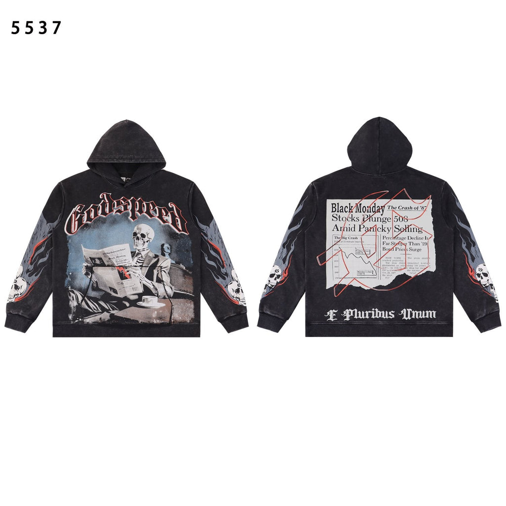 Godspeed Black Monday Skeleton Graphic Hoodie — front