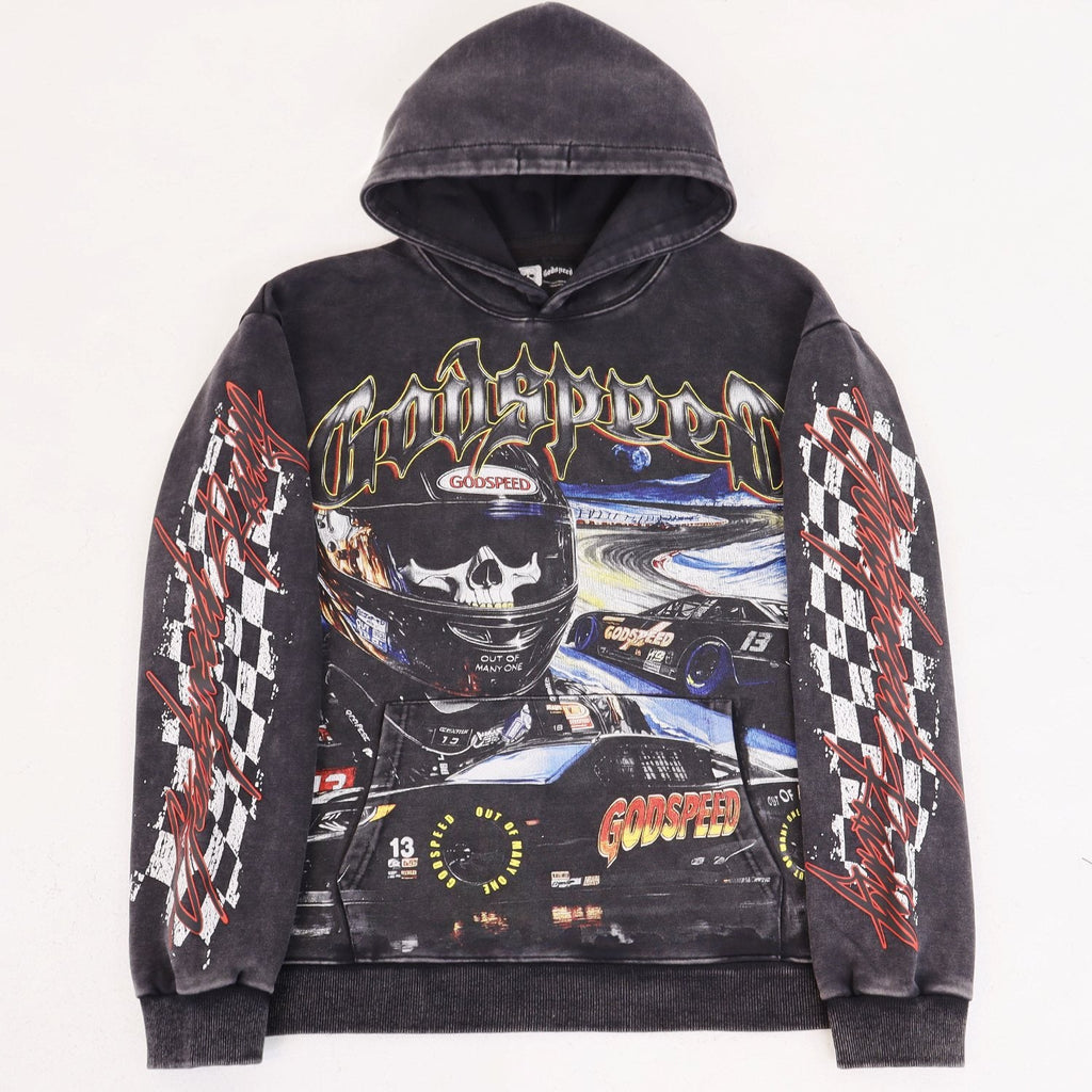 Godspeed Racing Graphic Washed Hoodie — front