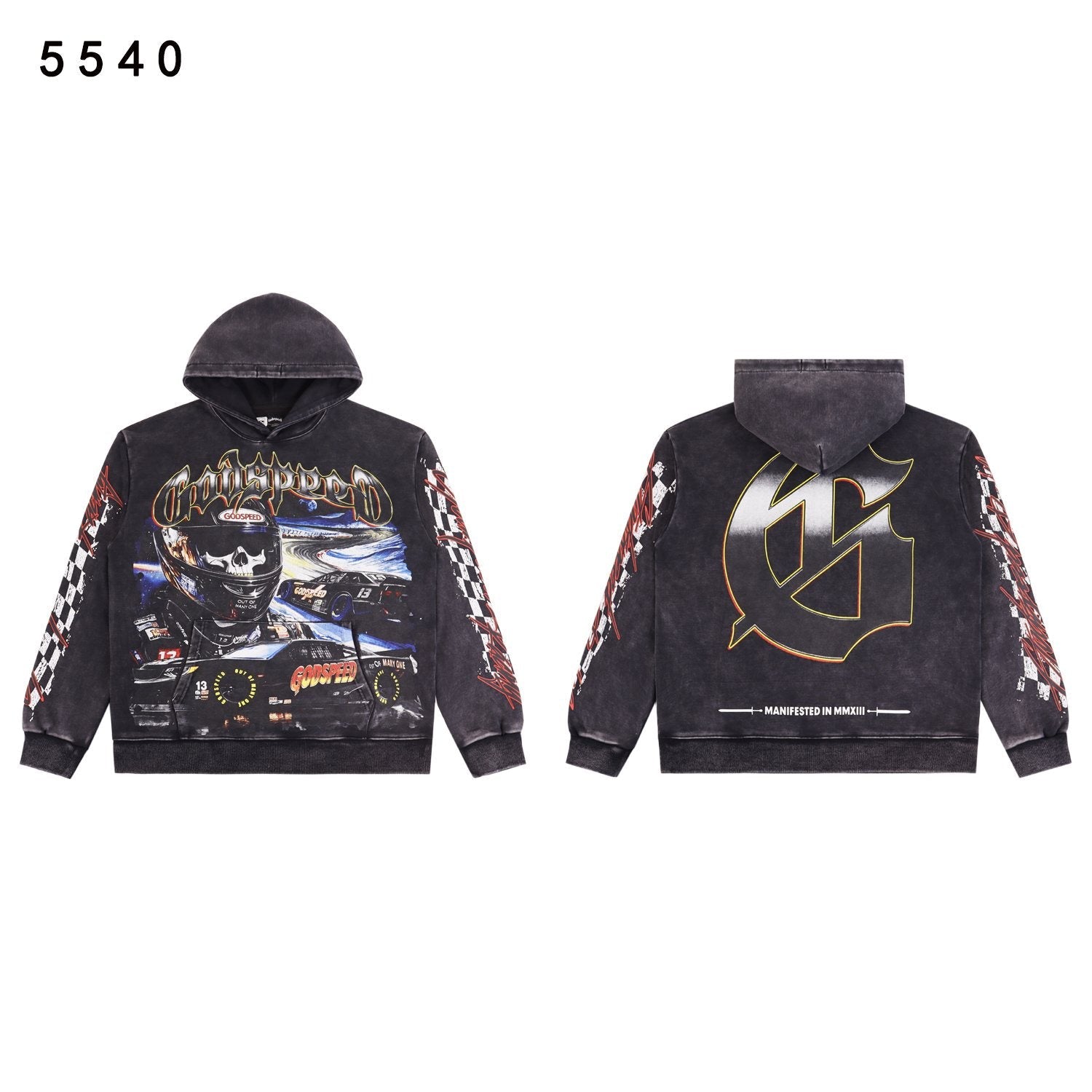 Godspeed Racing Graphic Washed Hoodie — front