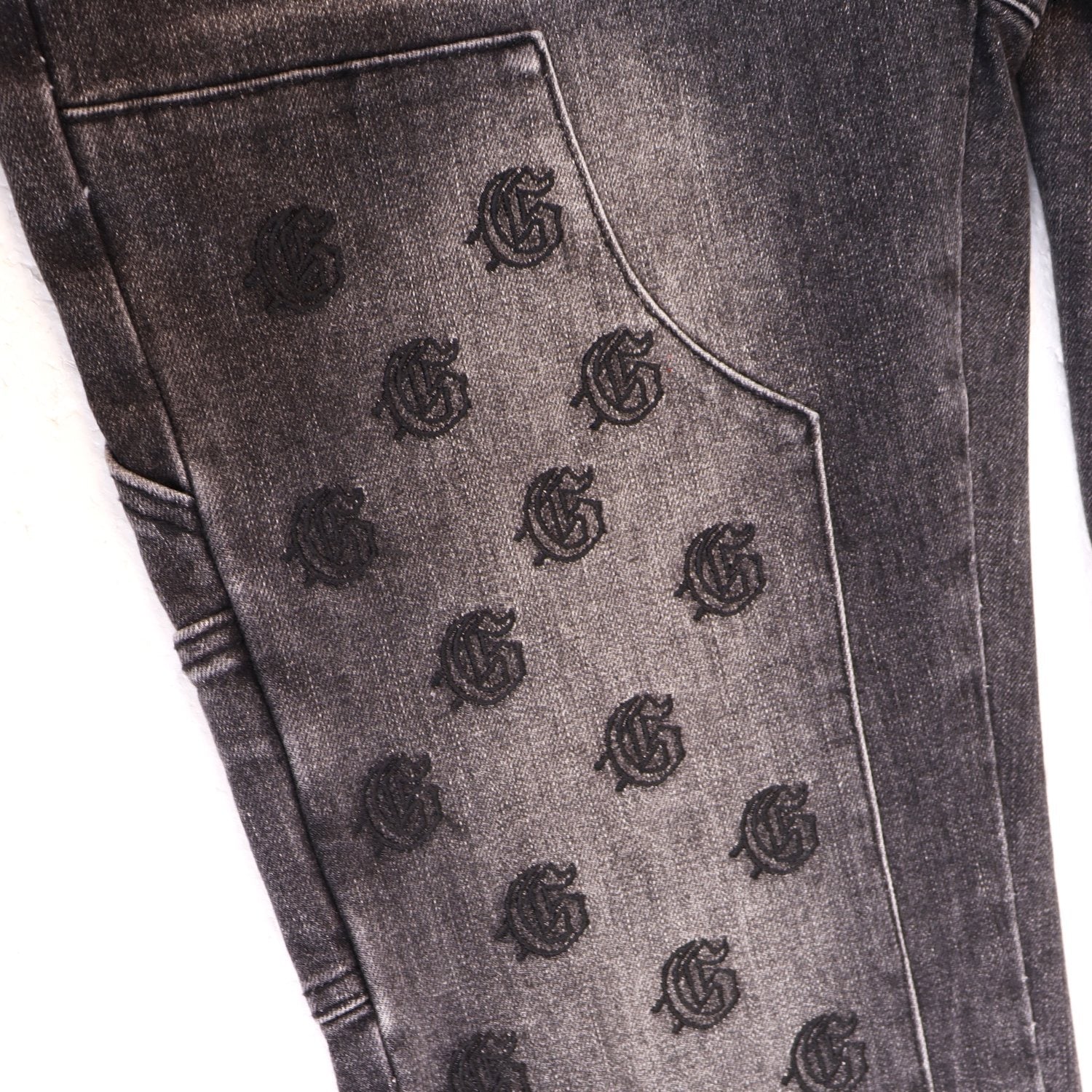 Godspeed Cargo Pocket Graphic Jeans — detail