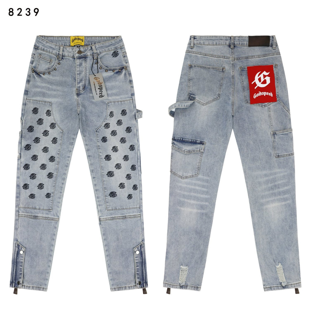 Godspeed Cargo Pocket Graphic Jeans — hero