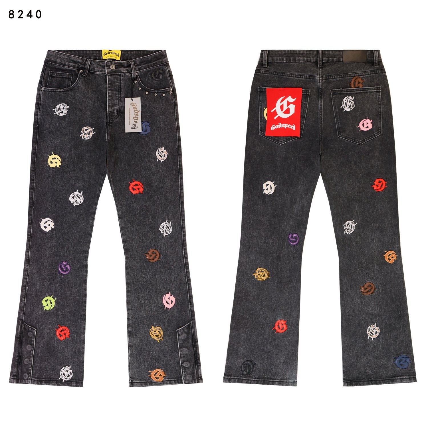 Godspeed Embroidered Flared Jeans — comparison