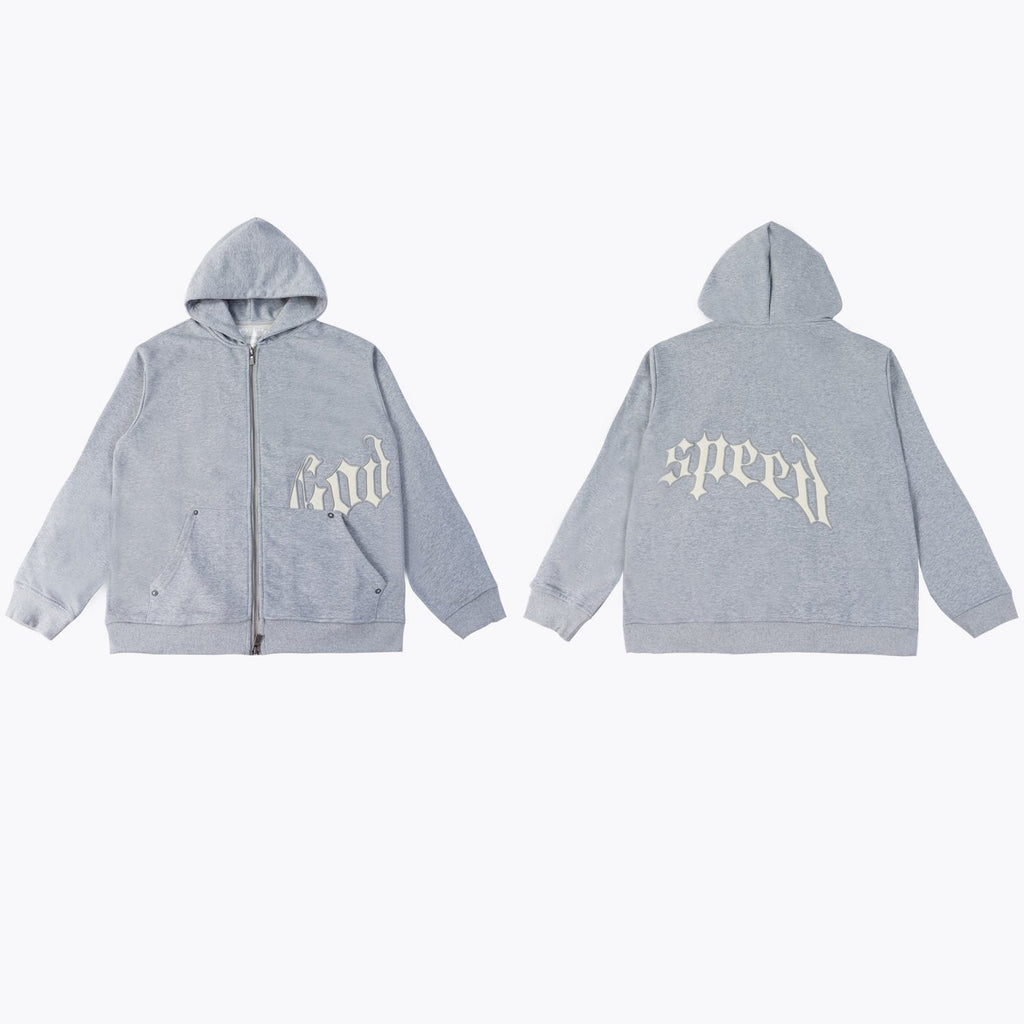 Godspeed White Gothic Zip Hoodie & Jogger Matching Set — front