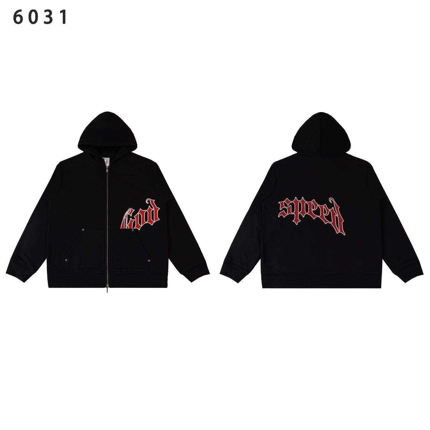 Godspeed Contrast Gothic Zip Hoodie — hero
