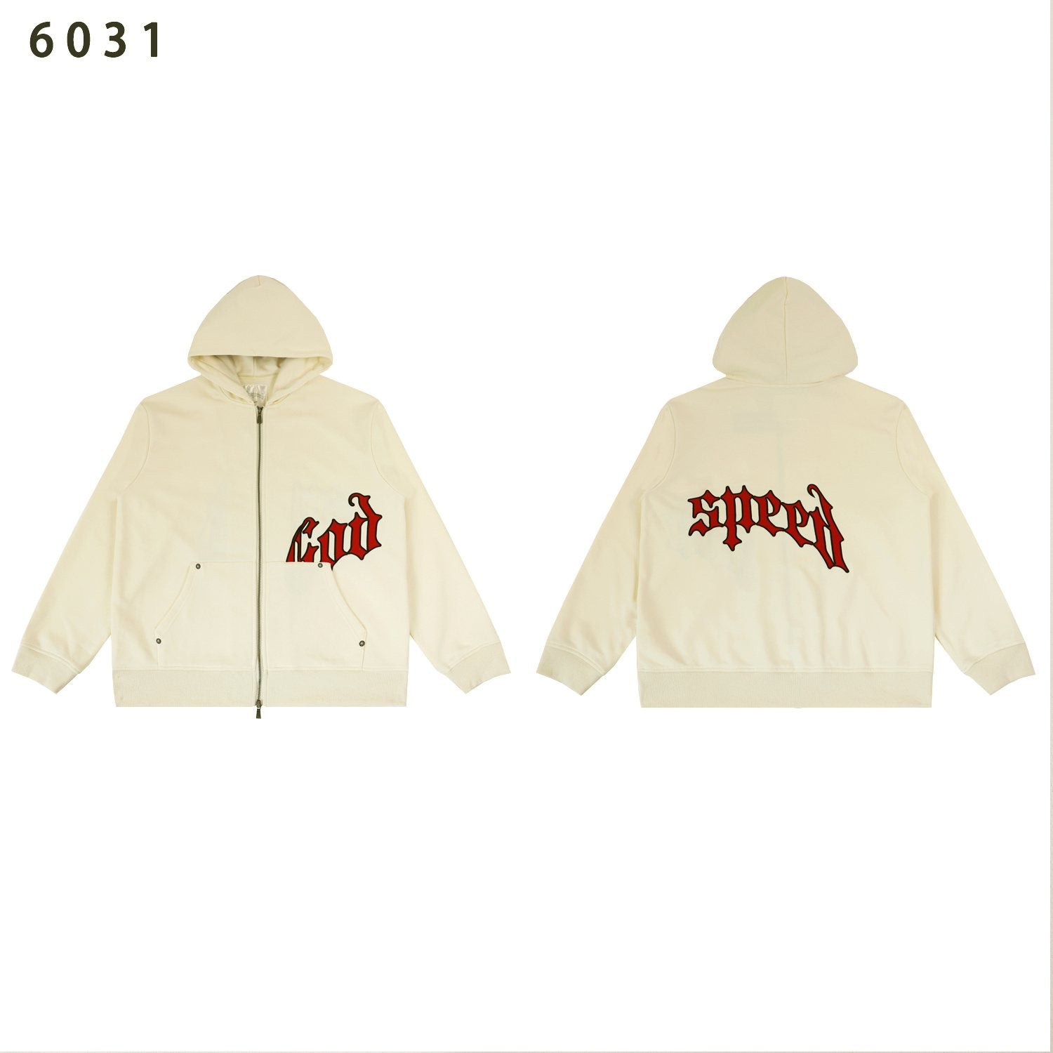 Godspeed Contrast Gothic Zip Hoodie — front